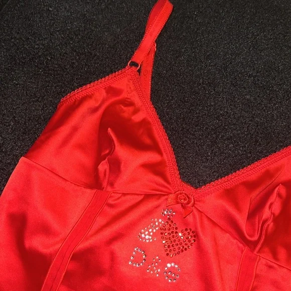 DOLCE & GABBANA RED HEART RHINESTONE TANK - Picture 8 of 16